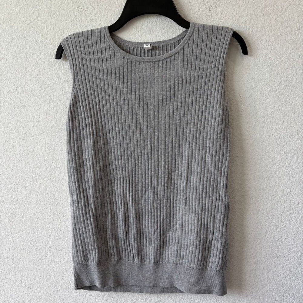 UNIQLO Gray Ribbed Sleeveless Sweater Knit Tank Top Size XL